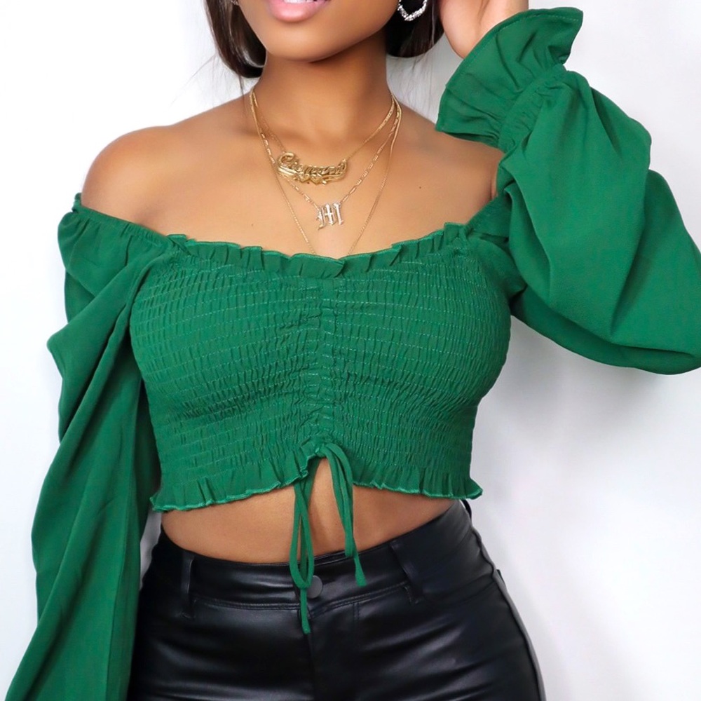 Hunter Green Crop top